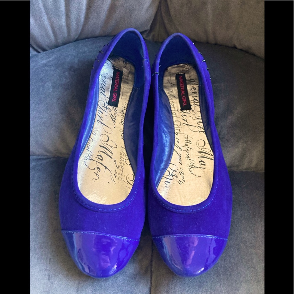 Blue flats with rhinestone- lightly used